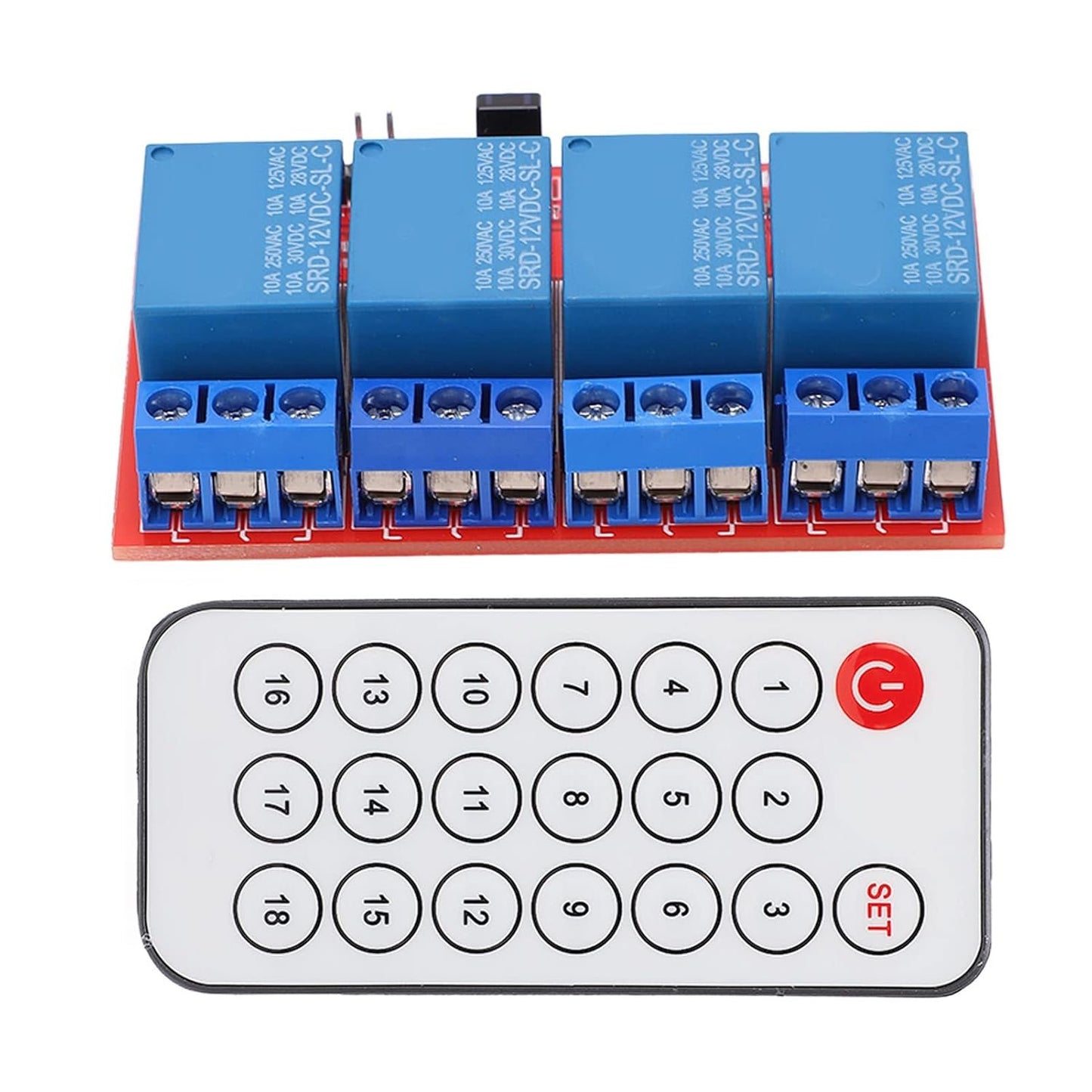 4 Channel Relay Module Infrared Remote Control Switch Set for Home Automation System (12V)