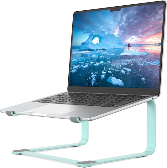 SOUNDANCE Laptop Stand for Desk, Metal Computer Riser, Heavy Stable PC Holder, Ergonomic Laptops Elevator for 12 to 17.3 Inches Notebook Computer, Blue