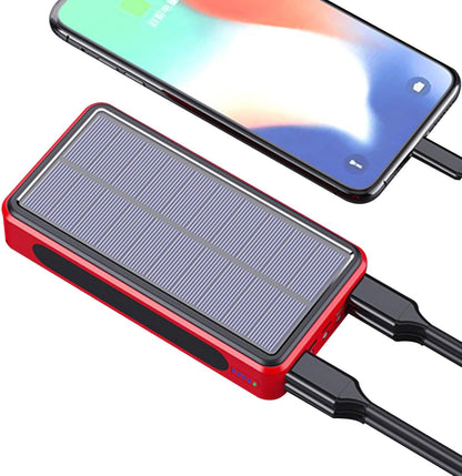 Portable Charger Power Bank - Solar Panel Battery, Wireless Charging Pack, Backup Device Charger | Waterproof USB Solar Powered Panel, Outdoor LED Flashlight Power Source Travel Hiking