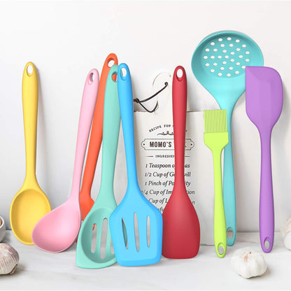 AIKKIL Silicone Cooking Utensil Kitchen Utensil Set, 24 Pcs Non-stick Cooking Utensils Spatula Set with Holder by , Heat Resistant Kitchen Gadgets Tools Set for Cookware(Colorful)