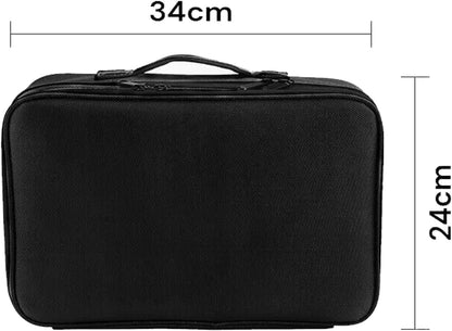 EZONEDEAL Travel Makeup Case Makeup Cosmetic Organizer Bag Waterproof Portable Artist Storage Bag with Adjustable Dividers for Brushes Toiletry Jewelry Digital Accessories Holder (Medium)