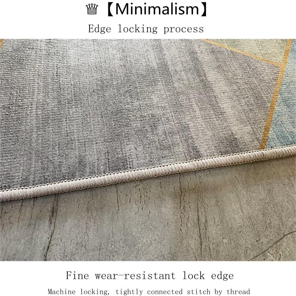 Children's Bedroom Rug Gym, Grey, Geometric Design, Rectangular, Sofa, Rug, Modern, Living Room, Accessories, Machine Washable, Non-Slip Kitchen Rugs, 180 x 200 cm