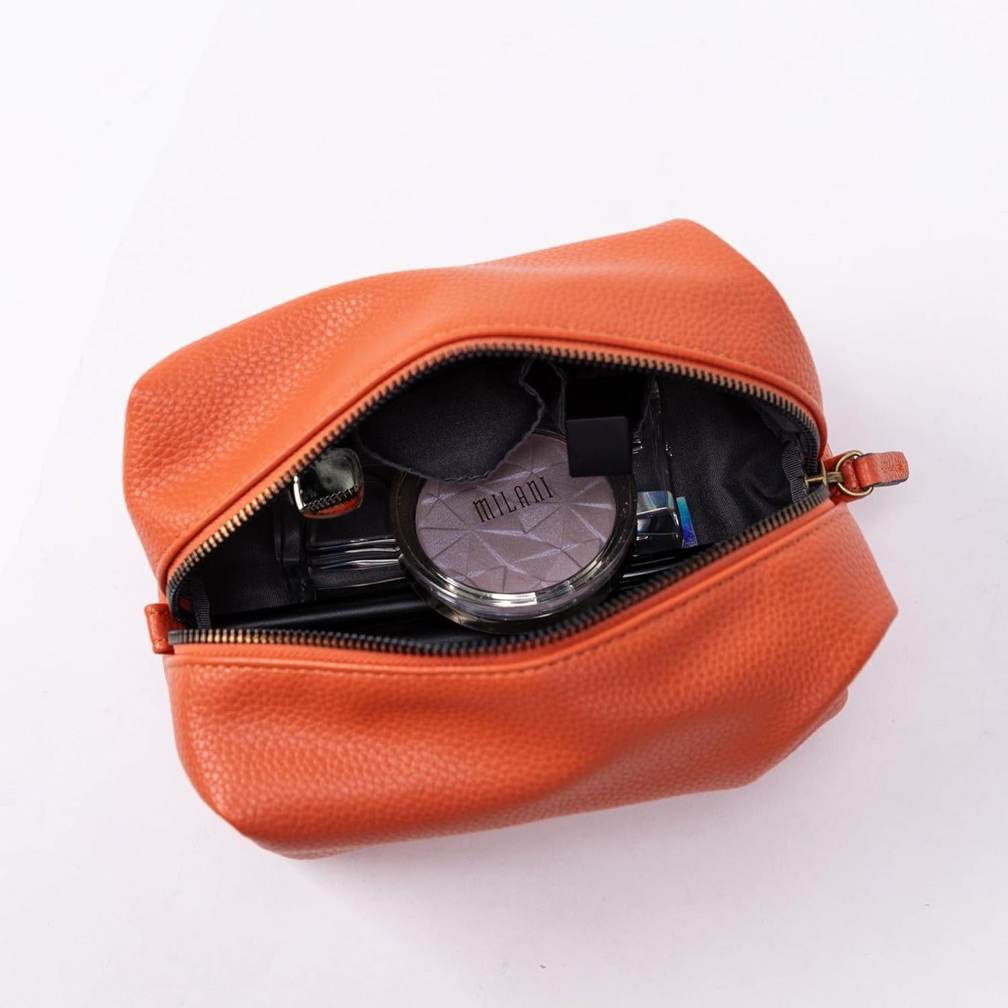 Angelina's Palace Personalized Makeup Bag,Waterproof Vegan Leather Toiletry Bag,Embossed Name Cosmetic Bag for Birthday Bridesmaids Wedding Gift