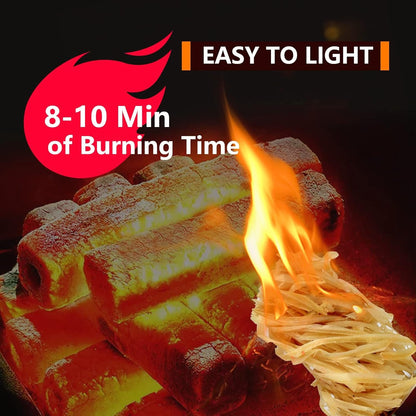 Bbcuepro All Natural Charcoal Fire Starters - 108 PCS Lightning Fast Lighters for Barbecue Grill, BBQ Charcoal, Campfire, Fireplace, Wood Stove, Smoker and More