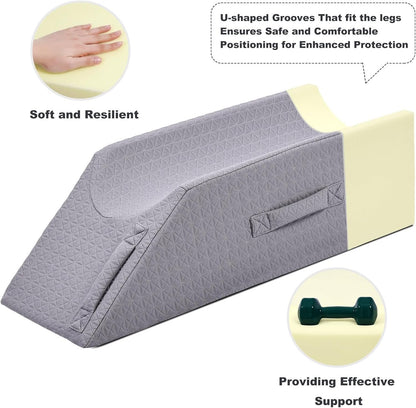Shinnwa Leg Elevation Pillow Post Surgery with Washable Cover and Handle, Leg Support for Injury Recovery&Pain Relief, Knee Pillow for Sleeping - Grey