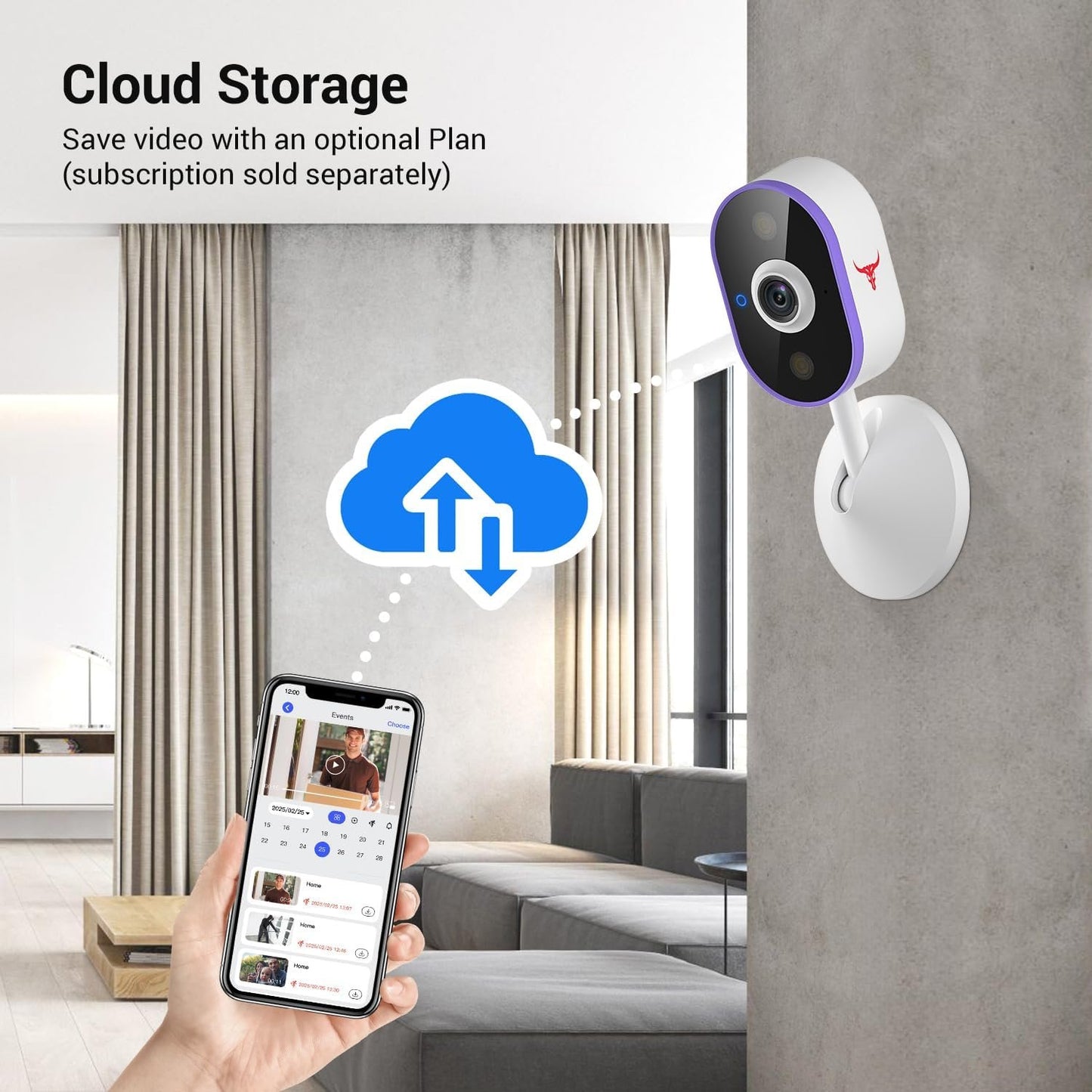 Security Cameras Wireless Outdoor, Indoor Home Camera with 2-Way Audio, Smart AI Human Detection, Color Night Vision, Cloud Storage, 2.4G WiFi