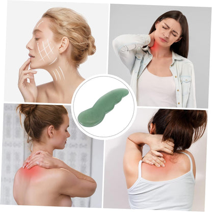 WRITWAA 1 Pezzo Raschietto Di Terapia Strumento Di Massaggio Facciale Tavola Raschiante Muscolo Strumento Di Massaggio Del Cuoio Capelluto Attrezzo Piastra Raschiante Agata Verde