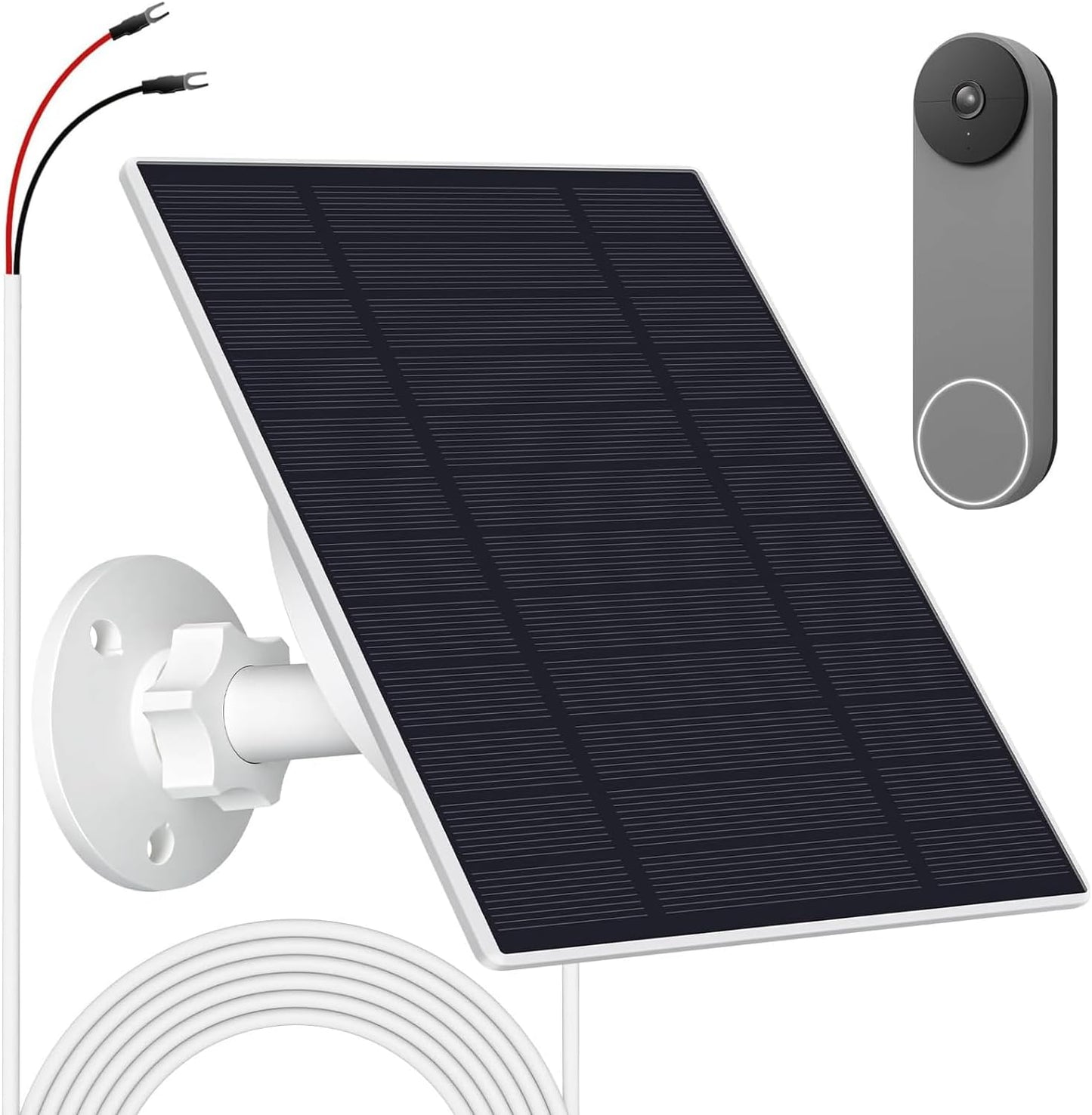 LICAEVEY Solar Panel for Security Camera Outdoor, 10W Video Doorbell Solar Panel Charger, IP66 Water Proof, 360° Adjustable Bracket (CSP4W-O-W)