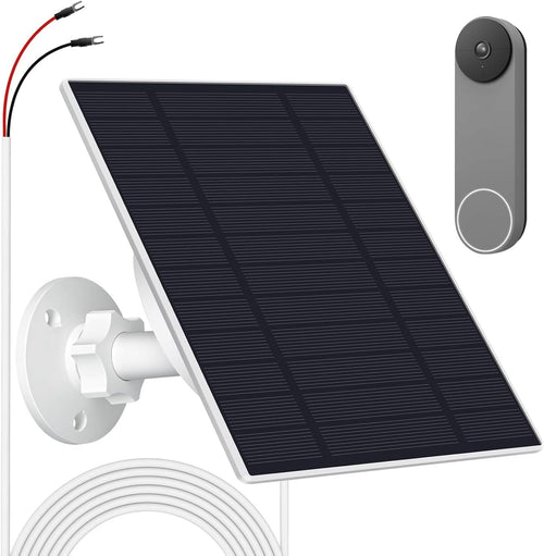 LICAEVEY Solar Panel for Security Camera Outdoor, 10W Video Doorbell Solar Panel Charger, IP66 Water Proof, 360° Adjustable Bracket (CSP4W-O-W)