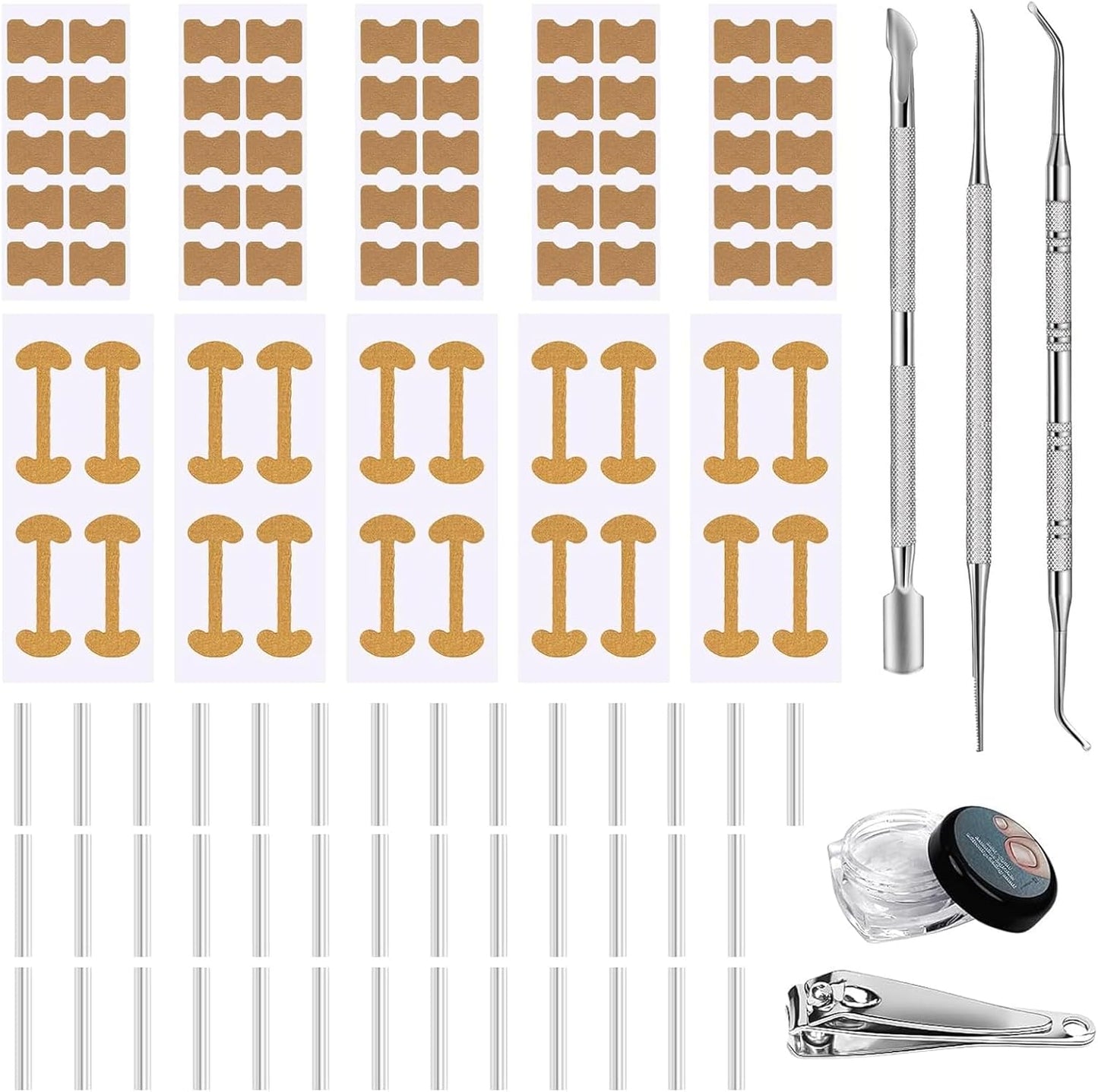 Oiieco 114 PCS Ingrown Toenail Treatment Kit with Corrector Strips,Nail Clippers & Tools,Professional Pain Relief for Ingrowing Toenails