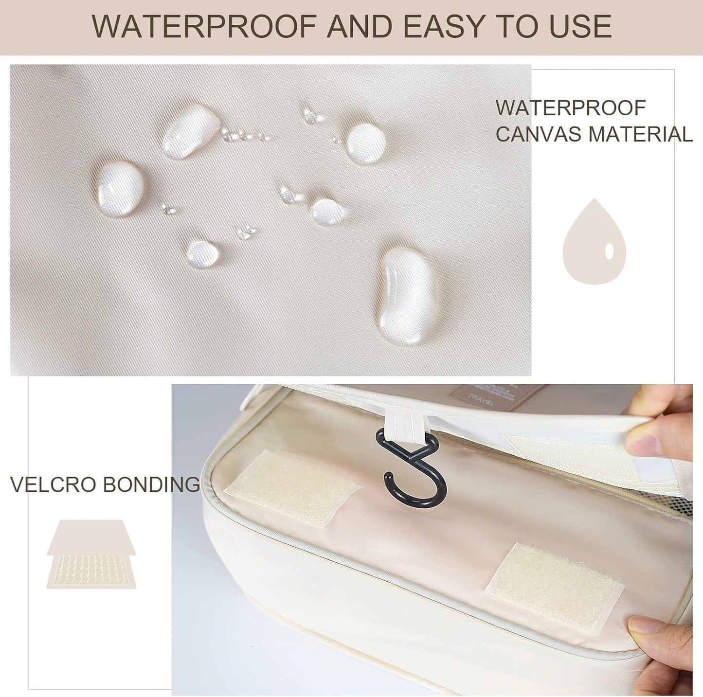Hanging Travel Toiletry Bag for Women Men Girls, with Foldable Hygiene Bag, Waterproof Makeup Bag Organizer Toiletries Bag, Travel Size Essentials Accessories Cosmetics