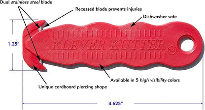 100 Pack Klever Kutter Safety Box Cutter Utility Knife With Carbon Steel Blade - Safety Package Opener Tool Box Cutter Safex - Utility Knife Cardboard Cutter Value Pack (100, Orange)