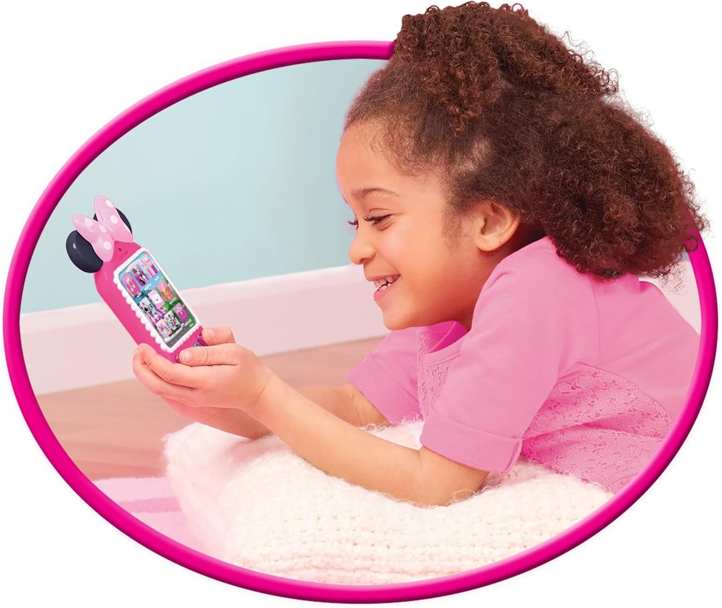 Just Play Minnie Bow-Tique Why Hello Cell Phone with Lights and Realistic Sounds for Kids, Features Minnie Mouse Phrases