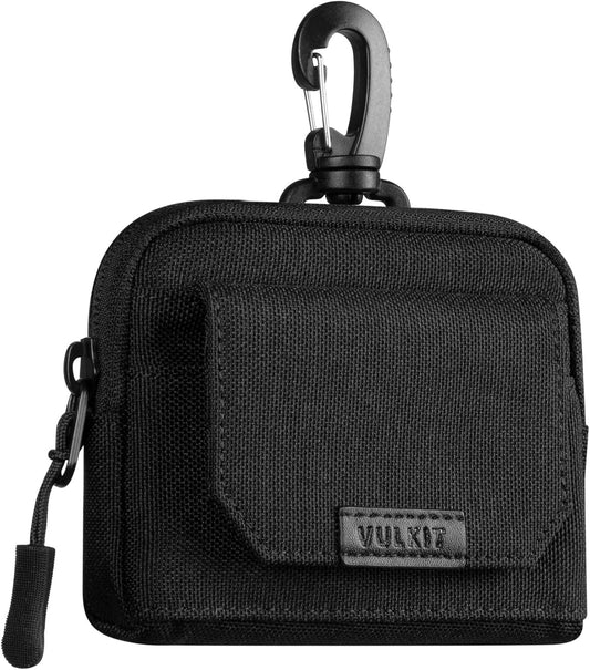 VULKIT Credit Card Wallet RFID Blocking with Plastic Lobster Clasp, Water-Resistant Oxford Cloth Card Holder for Men Women, Clip Stash Pouch for Daily Outdoor Travel