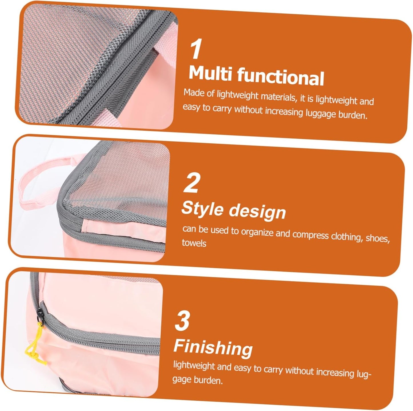 LIFKOME 3pcs Travel Packing Cubes Lightweight Compression Storage Bags for Clothes Shoes and Accessories Travel Organizers for Easy Identification and Organization Luggage