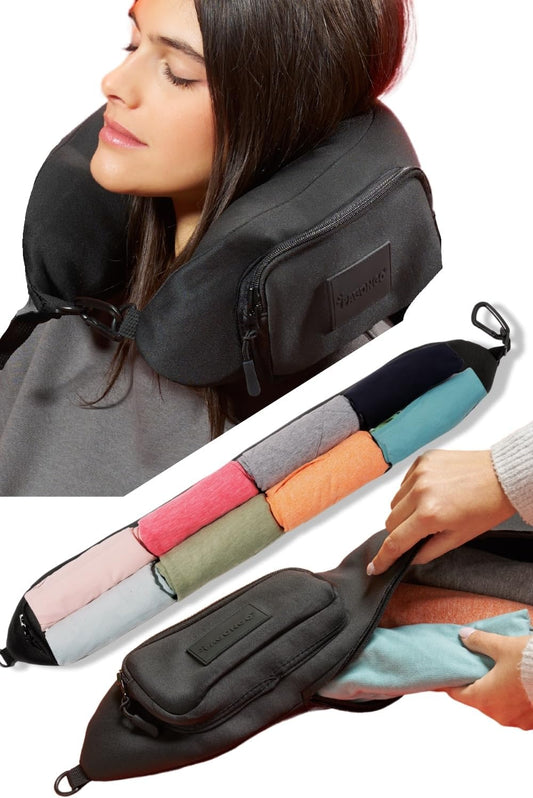 TRAVELLERO Travel Pillow with Clothes | Travel Pillow Bag | Travel Pillow, Travel Accessories, Airplane Travel Pillow, Travel Accessories, Travel Neck Pillow