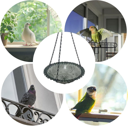 Mangiatoia per uccelli, piccola vaschetta per uccelli, per animali domestici per mangiare in piscina, padiglione mattutino, cortile, graticcio, terrazza, esterni, gabbia interna