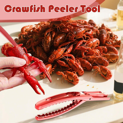 Crawfish Peeler, Shrimp Shucker Tool, Seafood Shelling Device with Ergonomic Handle, Fast Shell Remover Commercial Cooking, Food Prep, Home Kitchen Perfect for Restaurant, 15cm Red
