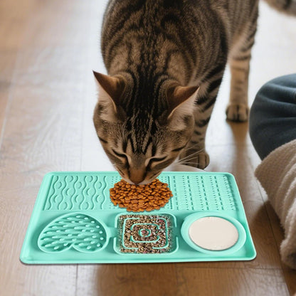 Lick Pads Dogs, Silicone Licking Mat, 11.81x7.87in Interactive Non-Slip Slow Feeder Puzzle Bowl, Pet Calming Mat for Grooming, Bathing, Feeding, Training, Enrichment
