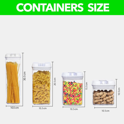 CINIMAX Premium 14-Pack Food Storage Containers with Lids-Crystal Clear Kitchen Storage Plastic Containers with Airtight Fliplock Lids-Durable & Versatile Food Containers with 20 Labels & Pen (White)