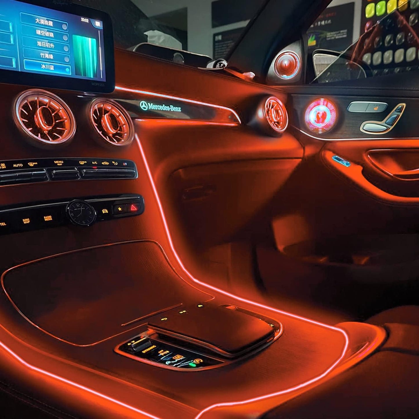EL Wire Car LED Interior Lights Strip USB Neon Wire Lights 197 inch 6mm Sewing Edge Glowing EL Wire Lights for Car Ambient Lighting Kit 5M/16.5ft Car Decorations LED Lights for Car Interior (Orange)
