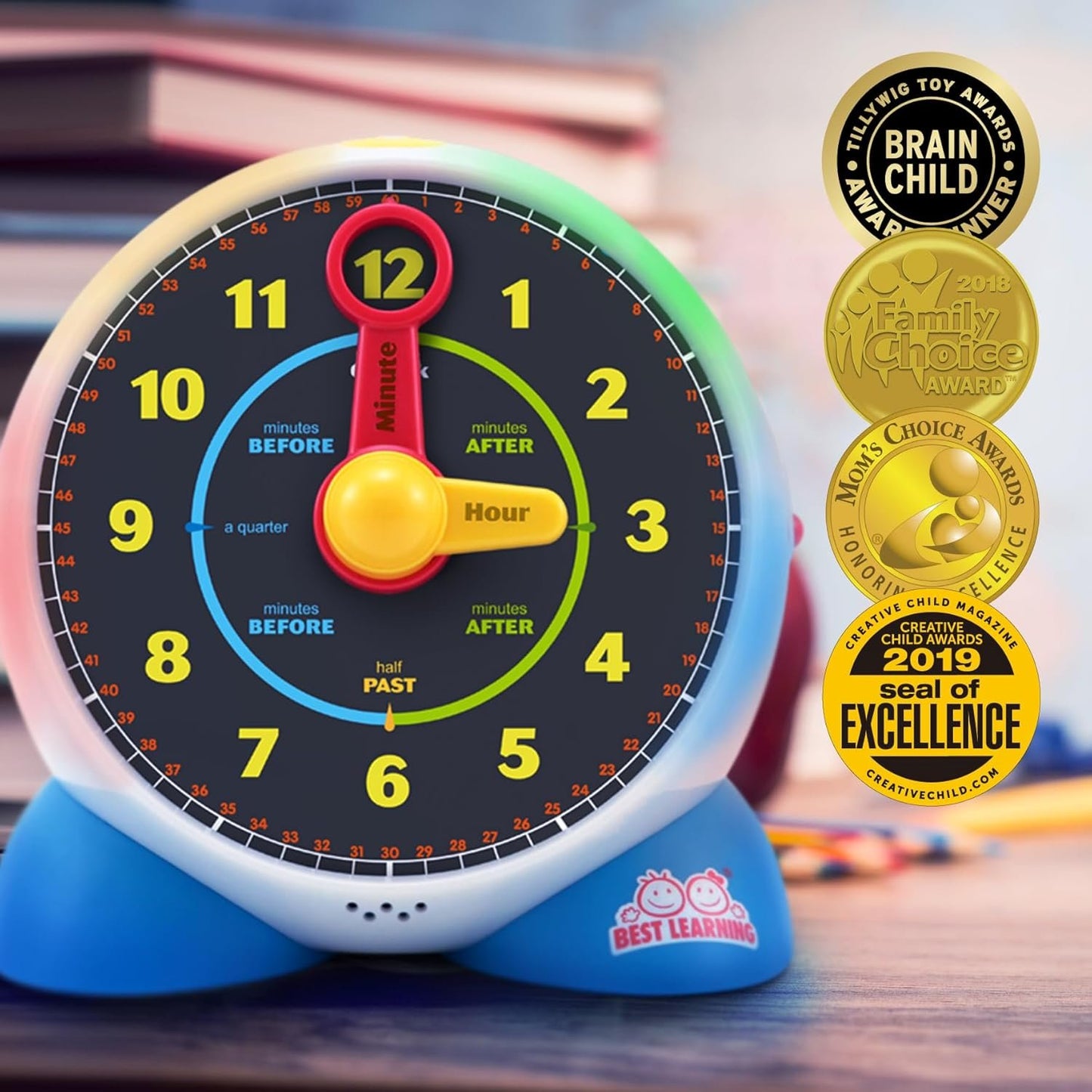 Best Learning Learning Clock - Educational Talking Learn to Tell Time Light-Up Toy with Quiz and Sleep Mode Lullaby Music - Ideal Birthday Toddlers & Kids Ages 3 to 6 Years Old