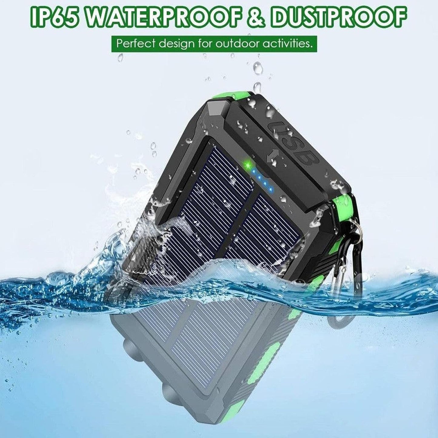 Powered Bank Solar | 20000mAh Portable Solar Fast Charger,Waterproof Battery Pack with Flashlight Survival Gear for Hiking, Explorer & Cell Phone