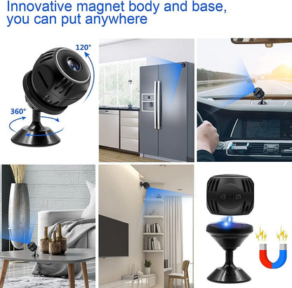 Mini Spy Camera 1080P HD Hidden Camera Portable Small Nanny Cam with Night Vision and Motion Detection - Built-in Battery - Covert Security Camera for Home/Office/Indoor/Outdoor