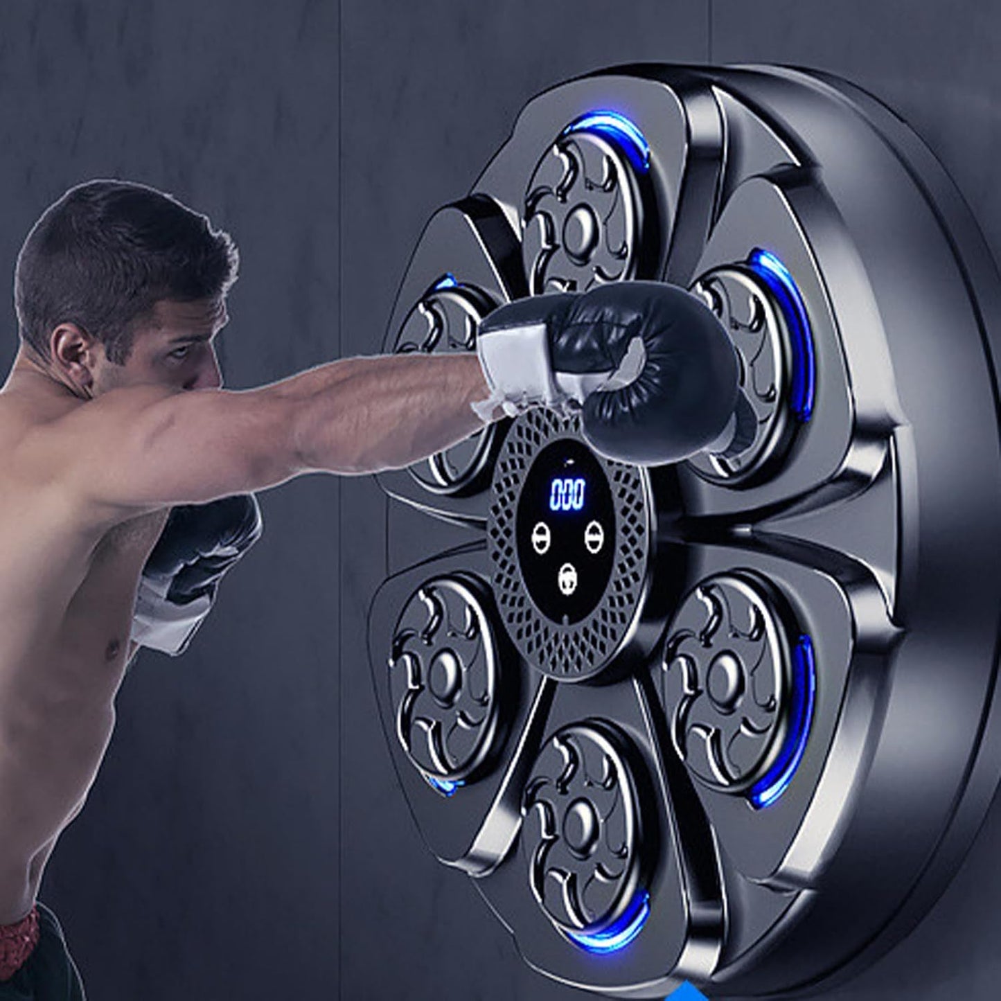 Music Boxing Machine, Smart Workout Punching Trainer, Wall-Mounted Fitness Boxing Machine, Interactive Exercise Punching Pads with LED Lights, High-Tech Punching Trainer for Home Workouts and Fitness