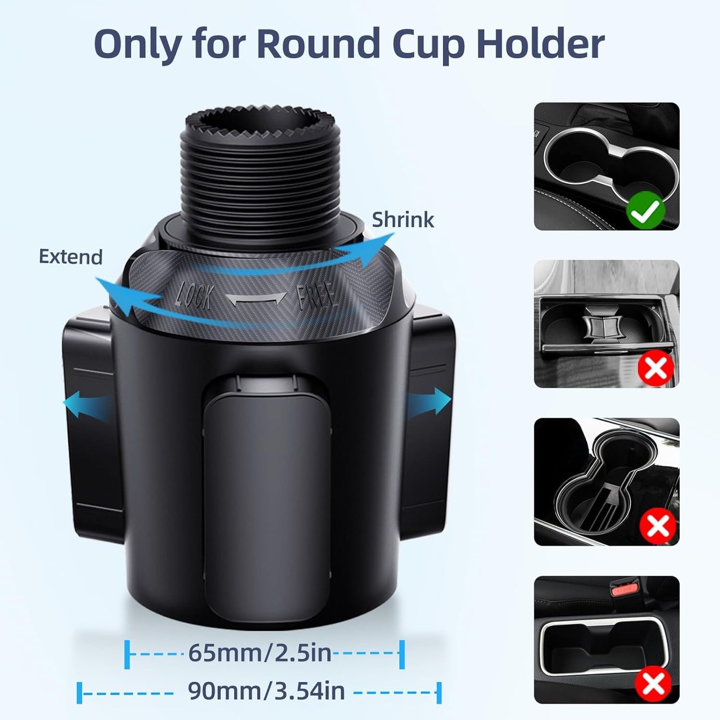 For MagSafe Cup Phone Holder: Magnetic Cupholder Car Mount Compatible with Tesla Truck Vehicle SUV - 360° Adjustable Long Neck Mag Safe Cell Phone Cradle with Expandable Base for iphone Samsung Google