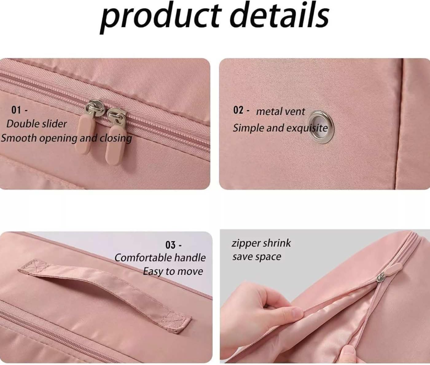 Space Saving Self Compression Organizer, Heavy Duty Moving Bags, Storage Bags for Space Saving, with Zipper, Self Compression Moving Organizer Bags for Comforters, Clothes, Blankets (Gray, Large)