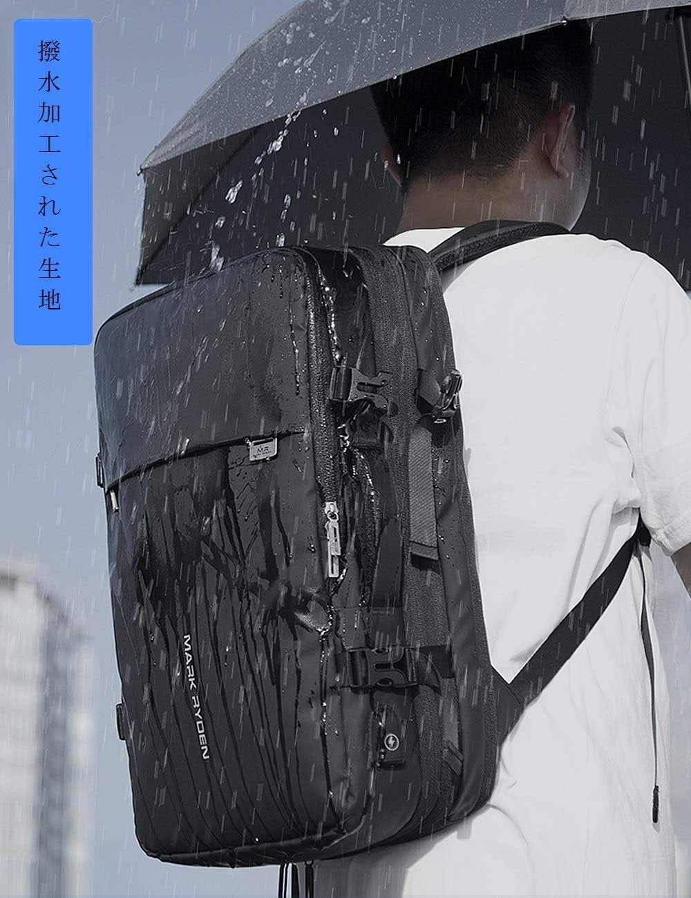 Mark Ryden 23L/40L Business Carry-on Travel Backpack, Lightweight Flight-Approved Expandable Weekender Bag with USB Charging Port fit 17.3 Laptop