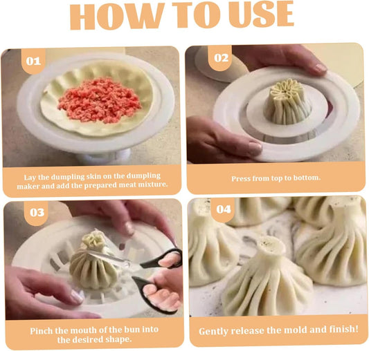 Baozi Maker, 7x7x4 Inch Reusable Momo Maker Sandwich Maker, Ab Sandwich Dumpling Maker, Portable Kitchen Utensil Gadget for Homemade Bao Sandwiches, Baking Tools