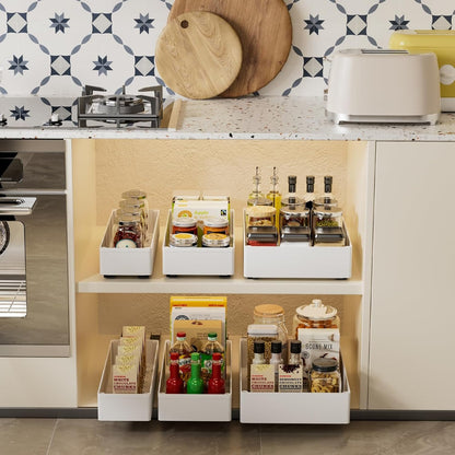 WRISIN 3 Pack Pull Out Cabinet Organizer, Multi-Purpose Slide Out Drawers for Kitchen Cabinets, Bathroom, Pantry Organizer, Roll Out Shelf for Home Organization and Storage