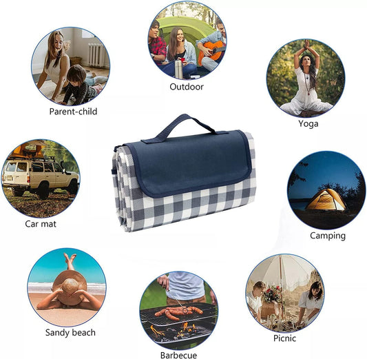 Ashintar Large Camping Picnic Blanket Mat（200 * 150cm）, Foldable Outdoor Waterproof Camping Beach Mat,Portable Sandproof Beach Blanket for Park,Beach,Travel, Camping, Hiking,Grass