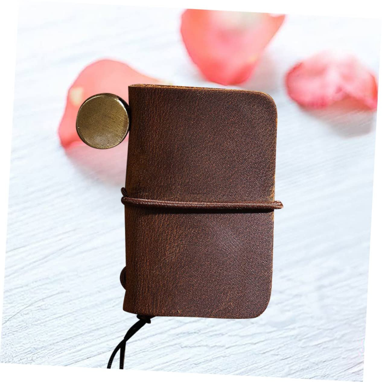 Uonlytech Mini Notebook for Students and Office Workers Practical Portable Stationery for Daily Use School Supplies for Writing Notes and Recording Plans Brown Cowhide Cover