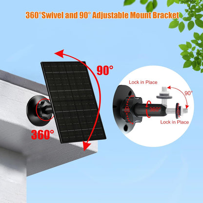 Vuebee 7W Solar Panel for Security Camera, USB C Solar Panel Charger for Camera, USB Solar Panel Compatible with Eufycam & DC 5V Rechargeable Battery Camera, IP65 Waterproof, 9.8ft Charging Cable