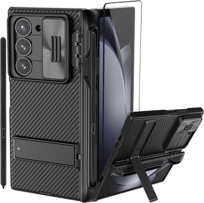 COCOING for Samsung Z Fold 6 Case with [S Pen Fold Edition] & Slide Camera Cover & Pen Holder,with Screen Protector&Kickstand Phone Case for Samsung Galaxy Z Fold 6
