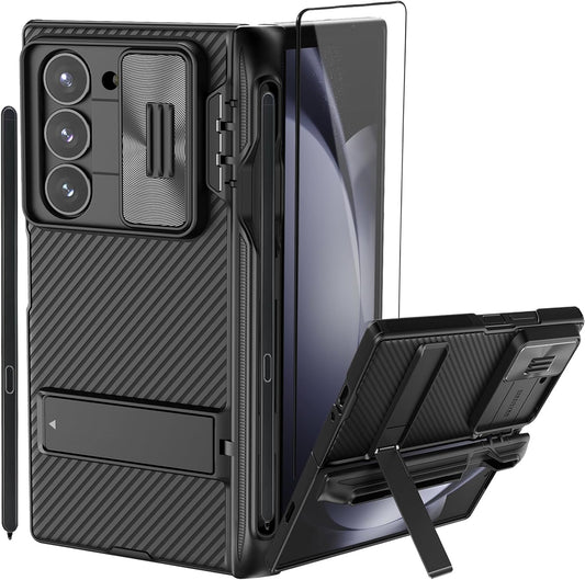 COCOING for Samsung Z Fold 6 Case with [S Pen Fold Edition] & Slide Camera Cover & Pen Holder,with Screen Protector&Kickstand Phone Case for Samsung Galaxy Z Fold 6