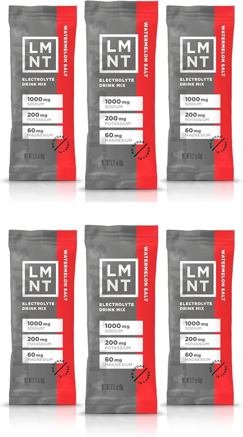 LMNT Zero Sugar Electrolytes - Watermelon Salt | Drink Mix | 30-Count, Pack of 2 (60 Sticks)