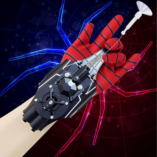Spider Web Launcher String Shooters Toy 2.0 Upgrade, Spider Launcher Glove with 9.8-Foot Range, Cool Gadgets Spider Real Silk Superhero Role-Play Cool Stuff Fun Gifts Fun Toys for Men & Teens (Black)