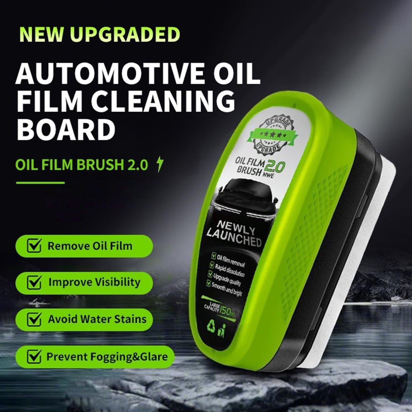 Car Oil Film Cleaning Brush, Automotive Interior Detailing Tool, Glass Cleaner