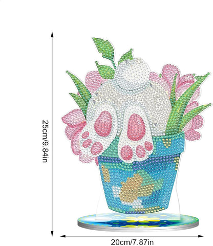 Tabletop Rhinestone Art, Desktop Bunny Eggs Rhinestone Painting, Easter Spring Holiday Decor, Easter Table Decoration, Rhinestone Easter Art, Seasonal Easter Decor, Holiday Gem Art, Dining Room Easter