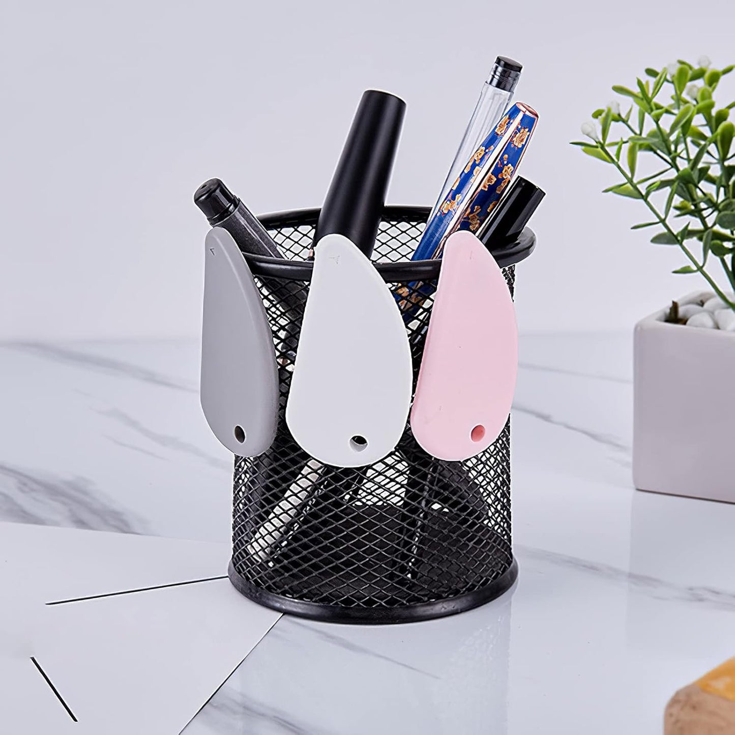 Ceramic Safety Cutter, 3 Pieces Portable Box Opener With Keychain Hole - Letter and Photo Cutting Tool for Scrapbooking and Plastic Package