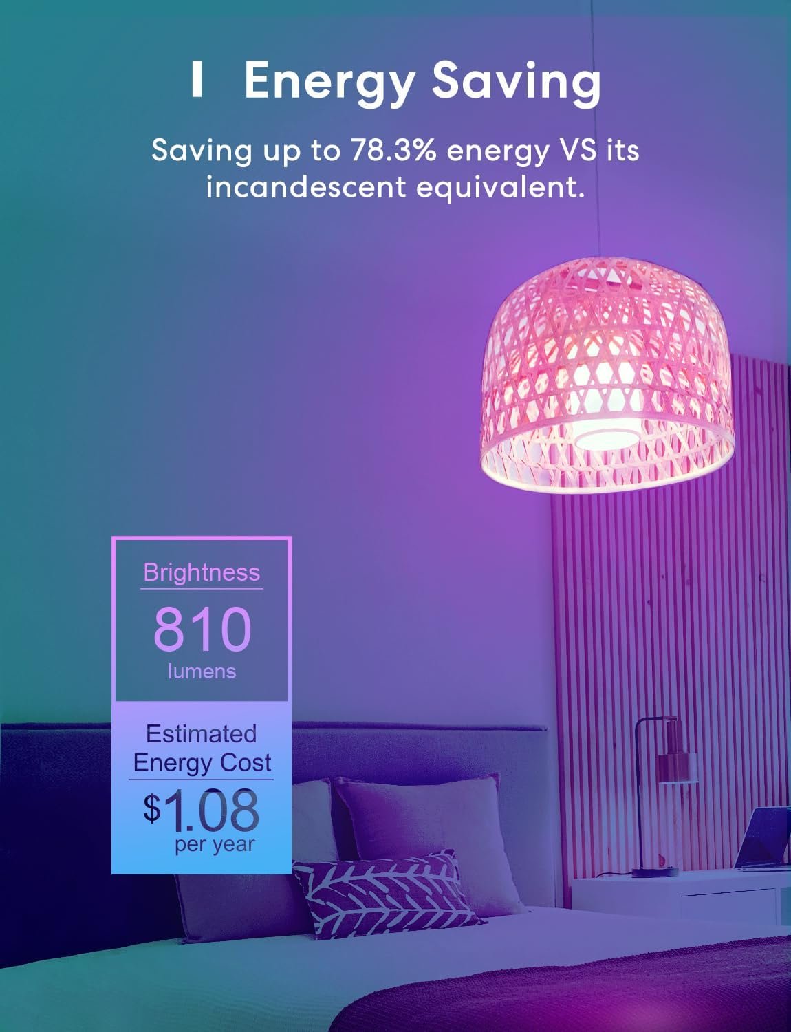 meross Smart Wi-Fi LED Bulb, E27 Light Bulb, Multiple Colors, RGBCW, 60W Equivalent, Compatible with Alexa, Google Assistant, SmartThings, No Hub Required, 4 Pack