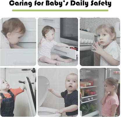 HKYLRAT 10 PackChild Safety Cabinet Locks,Baby Proofing Latches to Cabinets Drawer Door Fridge Oven Toilet Seat Kitchen Cupboard Appliance Trash Can, Adjustable Strap No Drill No Tool (10x 11.3cm)