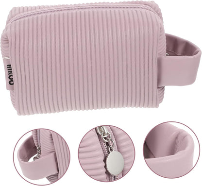 Cosmetic Bag Hand Makeup Bag Make Up Bag Bags Capacity Makeup Bag Make Up Bag Make up Bag Toiletry Bag Tote Bag for Makeup Accessory Pink Leather, pink, modern