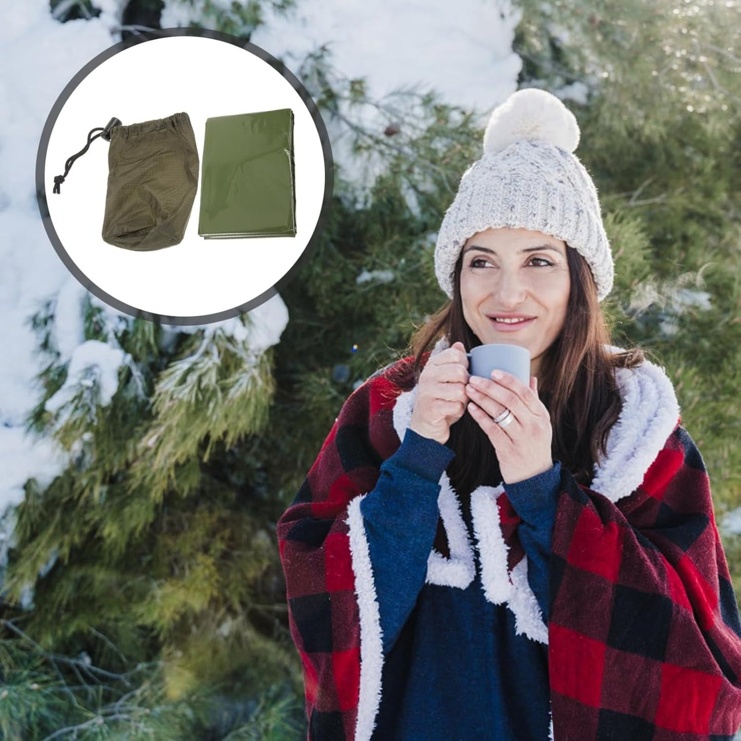 BESPORTBLE Outdoor Survival Blanket Aluminum Film Emergency Blanket Compact Lightweight Rainproof for Weather