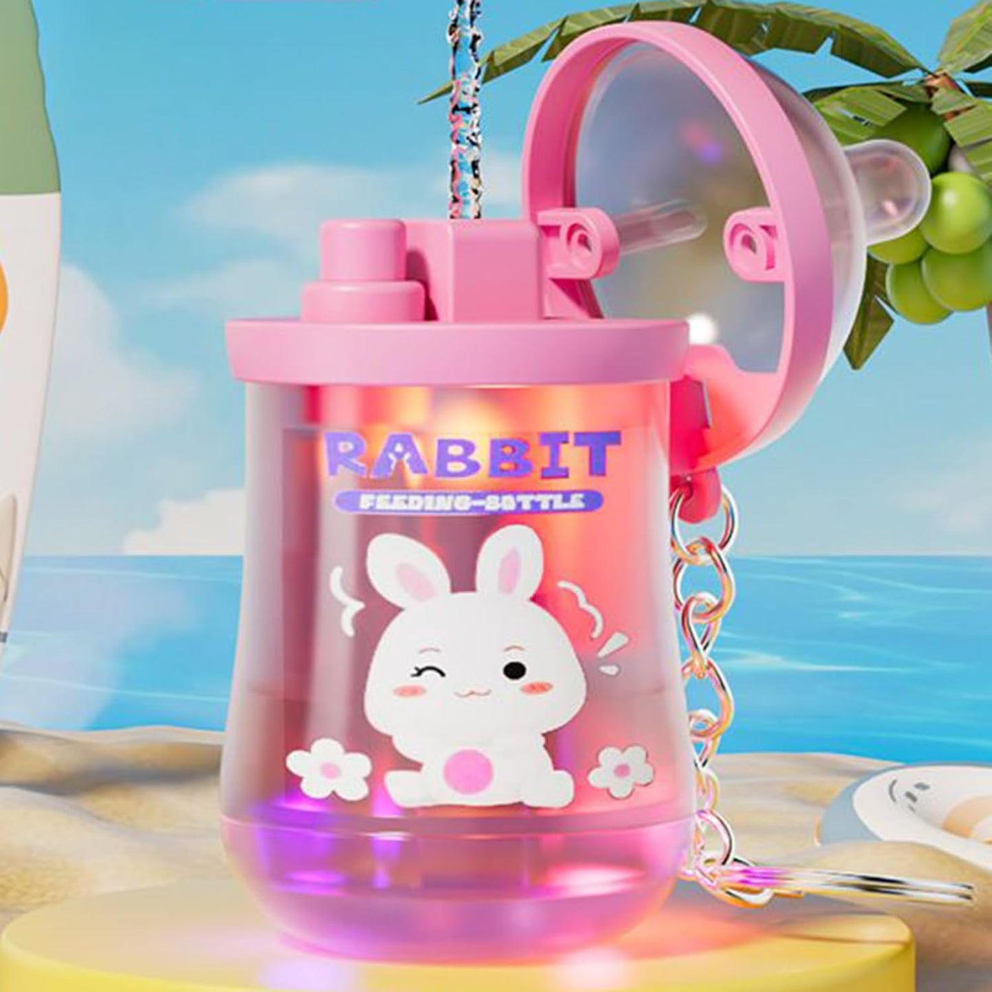 Kids Water Soaker Toy, Lights Up Kid Pool Squirter with Milk Bottle Shape, 3.46x1.69 Inches Compact Design, Outdoor Water for Boys, Girls, Summer Play, Beach and Backyard