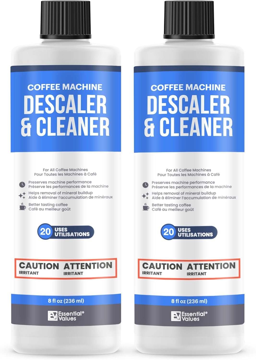 Essential Values Universal Descaler for Espresso and Keurig Coffee Machines, 2 Pack